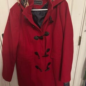 NWT Tommy Hilfiger Red Duffle Coat with Hood